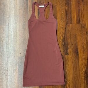 Babaton Dusty Rose Racerback Bodycon Mini Dress Extra Small